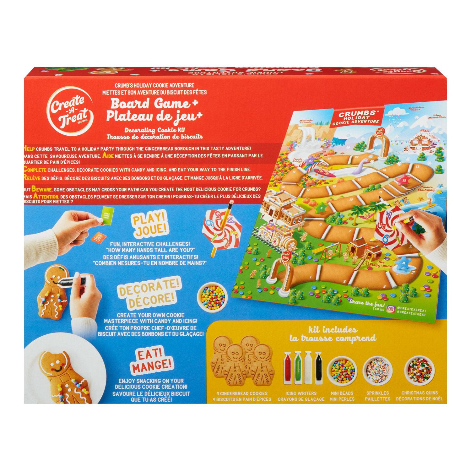 Plateau de jeu + trousse de décoration de biscuits Miettes et son aventure du biscuit des Fêtes Create A Treat -