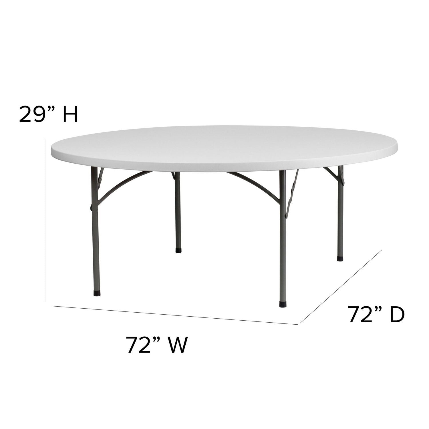 72 inch round folding table