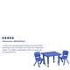 Ensemble de table d’activités carrée de 24 po en plastique bleu à hauteur réglable avec 2 chaises – image 4 sur 9