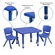Ensemble de table d’activités carrée de 24 po en plastique bleu à hauteur réglable avec 2 chaises – image 5 sur 9