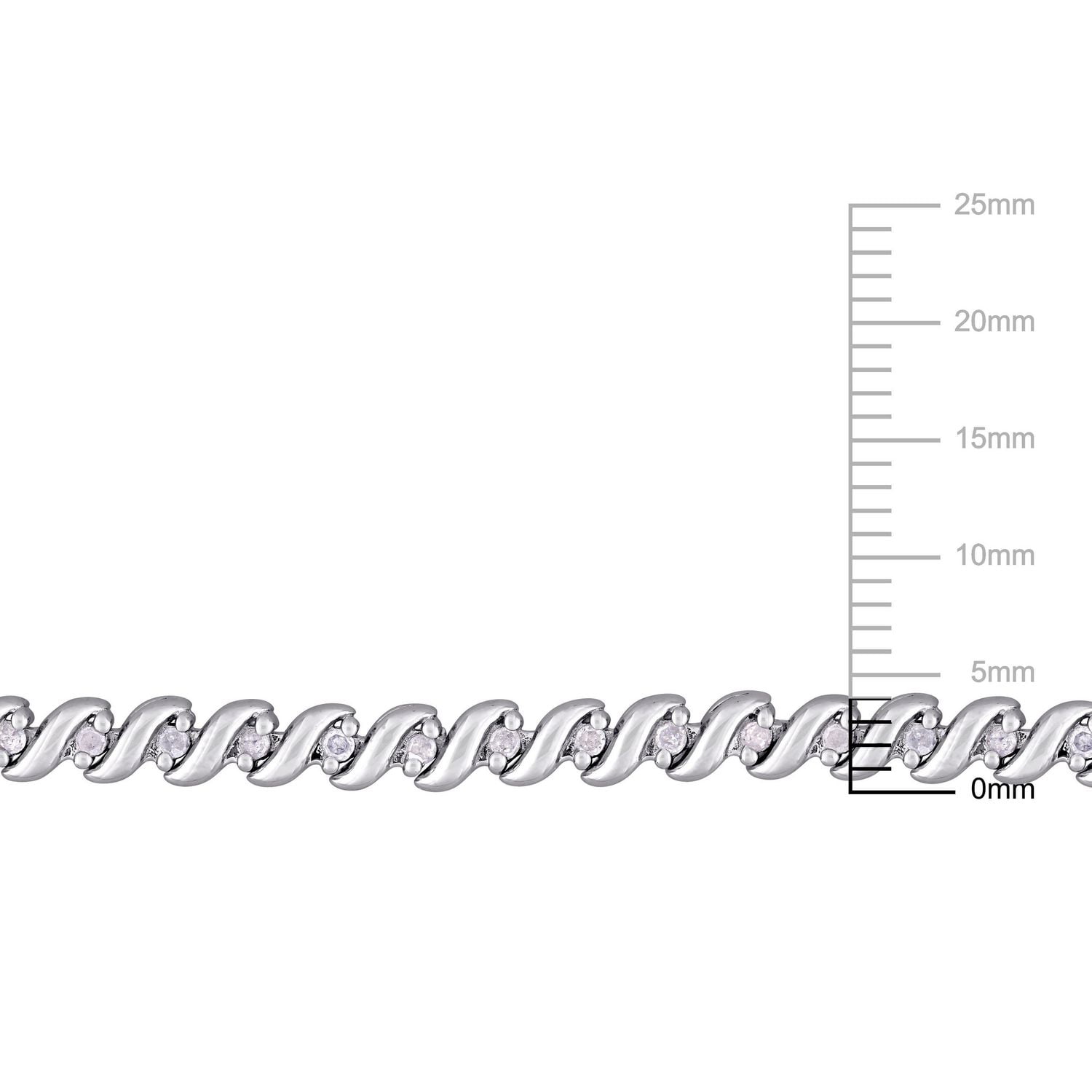 Bracelet Miabella avec diamants 0,25 CT poids total en argent sterling de 9,5 po