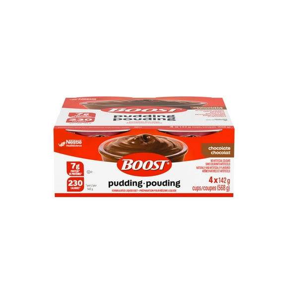 BOOST Chocolate Pudding, Ready-To-Eat Oral Nutrition Supplement, Nutritionally Complete, 7G Protein, 230 Calories, Kosher, Gluten-Free