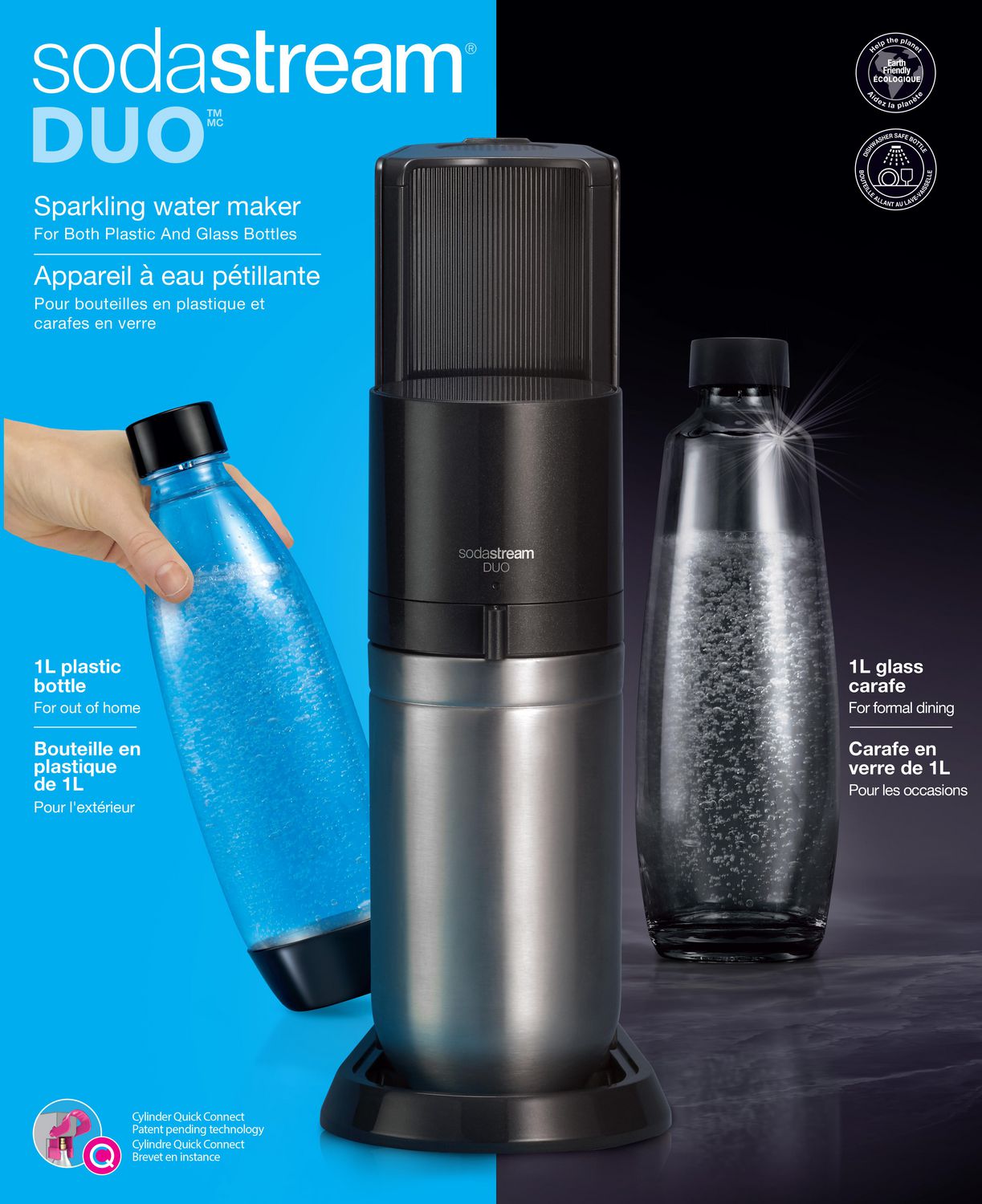 SodaStream Duo Machine à gazéifier l'eau en lot promotionnel avec