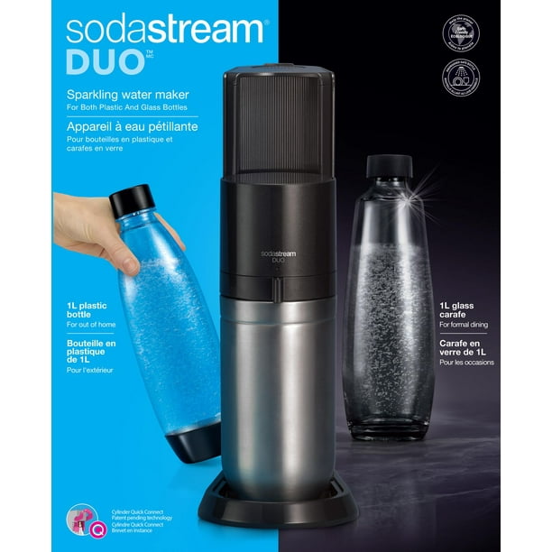 SodaStream Crystal Black machine eau gazeuse + 2 carafes + cylindre CO2