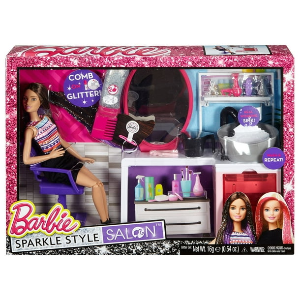 Poupée Salon Coiffure et Paillettes de Barbie 