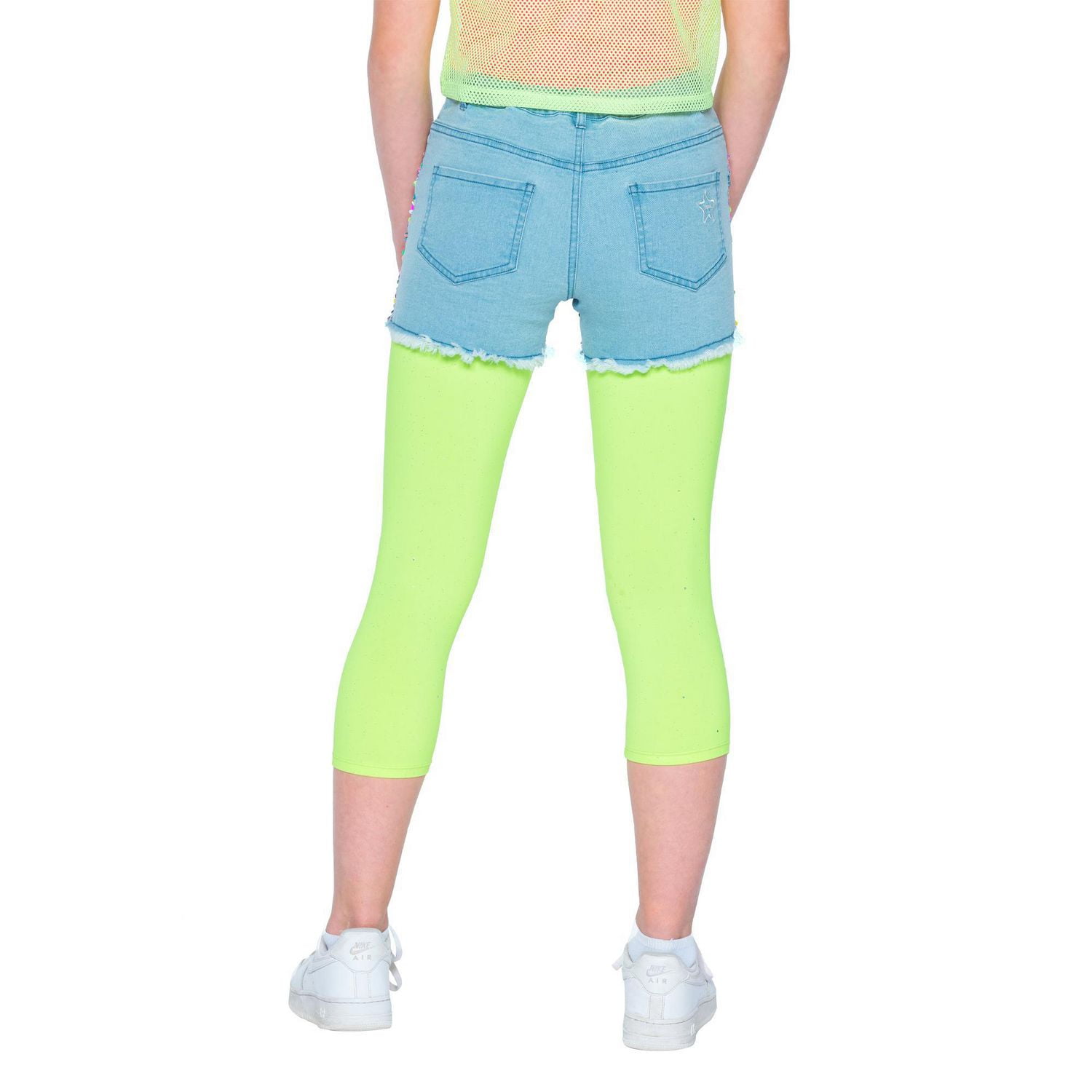 Filles Mini Pop Kids Capris Neon Lime Party