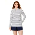 thumbnail image 1 of Lands' End Women's Size S-XXL Nylon Spandex Long Sleeve Swim Shirt with Zipper, 1 of 6