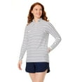 thumbnail image 2 of Lands' End Women's Size S-XXL Nylon Spandex Long Sleeve Swim Shirt with Zipper, 2 of 6