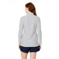 thumbnail image 3 of Lands' End Women's Size S-XXL Nylon Spandex Long Sleeve Swim Shirt with Zipper, 3 of 6