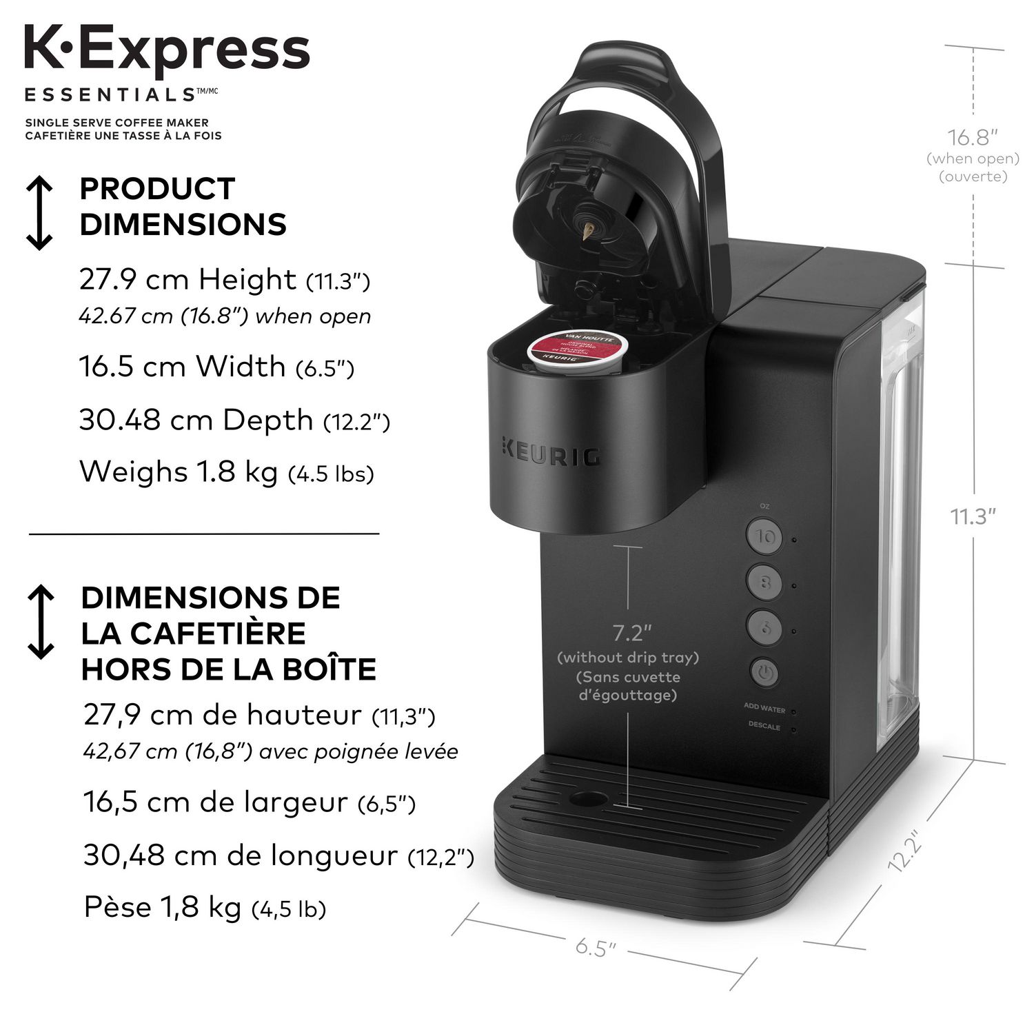 Keurig K-Express Essentials Single Serve Coffee Maker, Perfect for