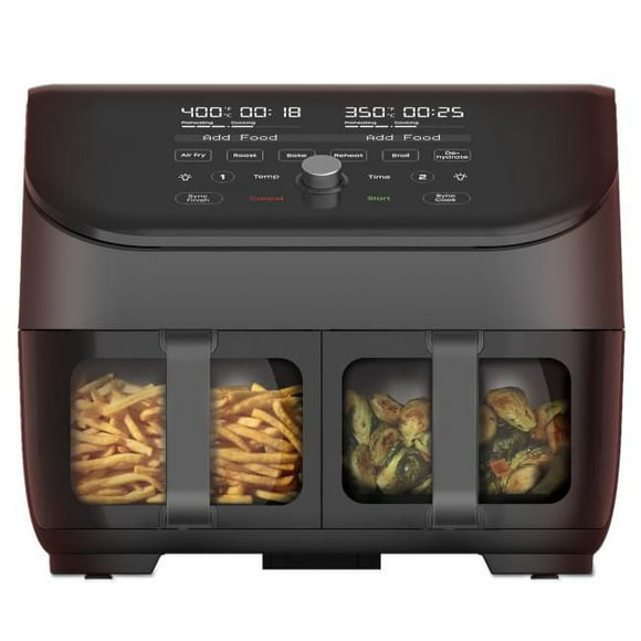 Friteuse à air double Vortex™ Plus avec ClearCook, 8 pintes, noir friteuse à air