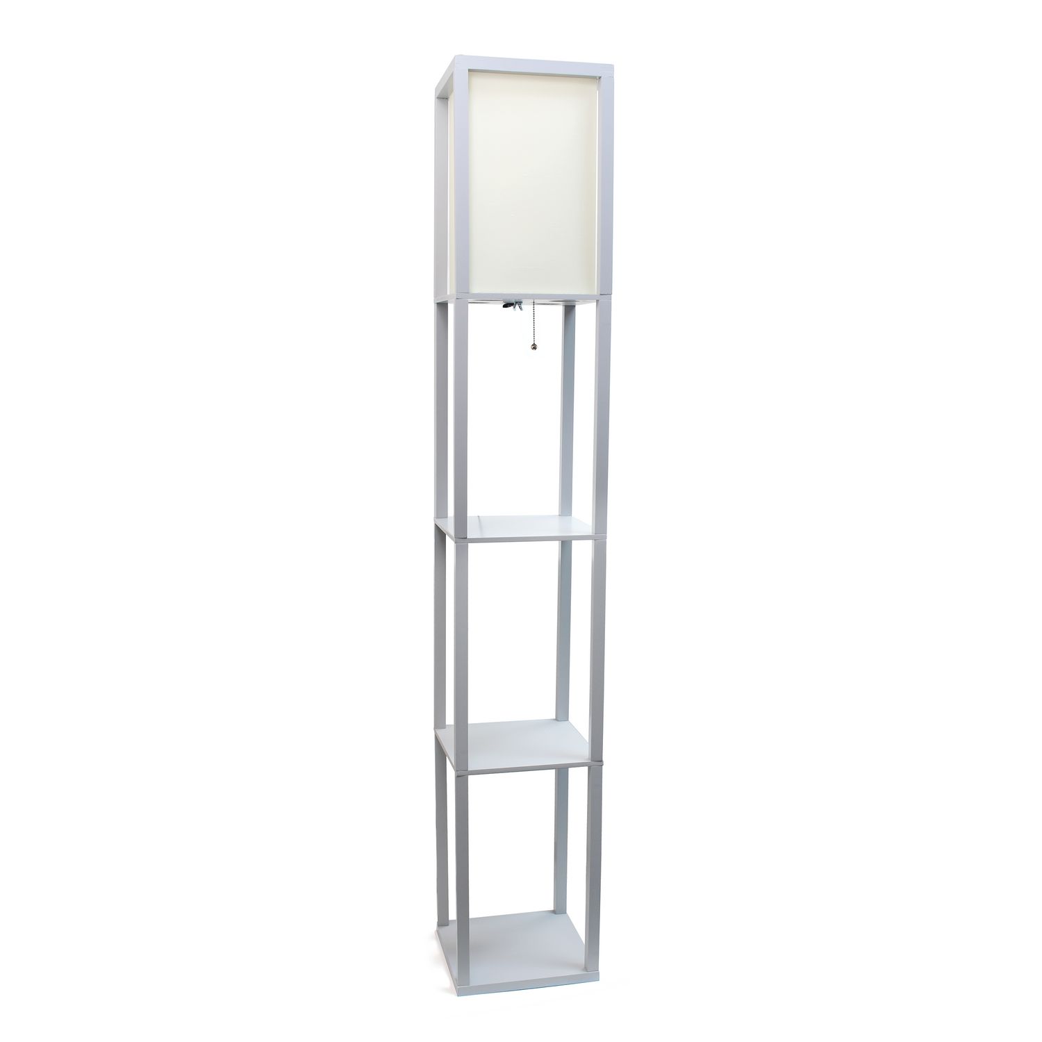 Simple Designs Floor Lamp Etagere Organizer Storage Shelf with Linen Shade  | Walmart Canada