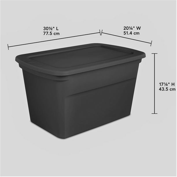 Sterilite 30 Gallon / 114 Liter Latching Tuff1 Tote / Flat Grey