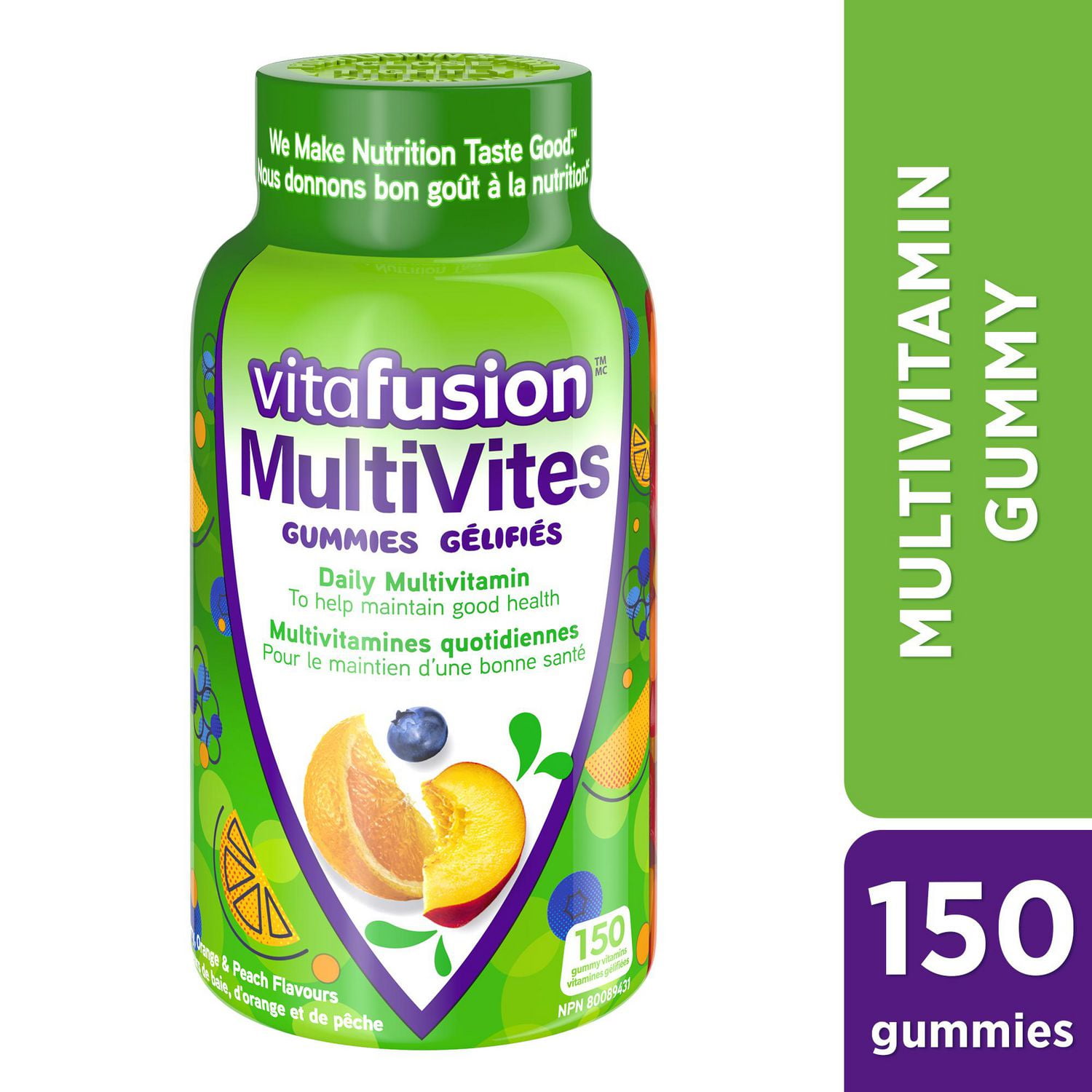 Vitamines gélifiées Vitafusion MultiVites pour adultes 150 gélifiés, saveur naturelle