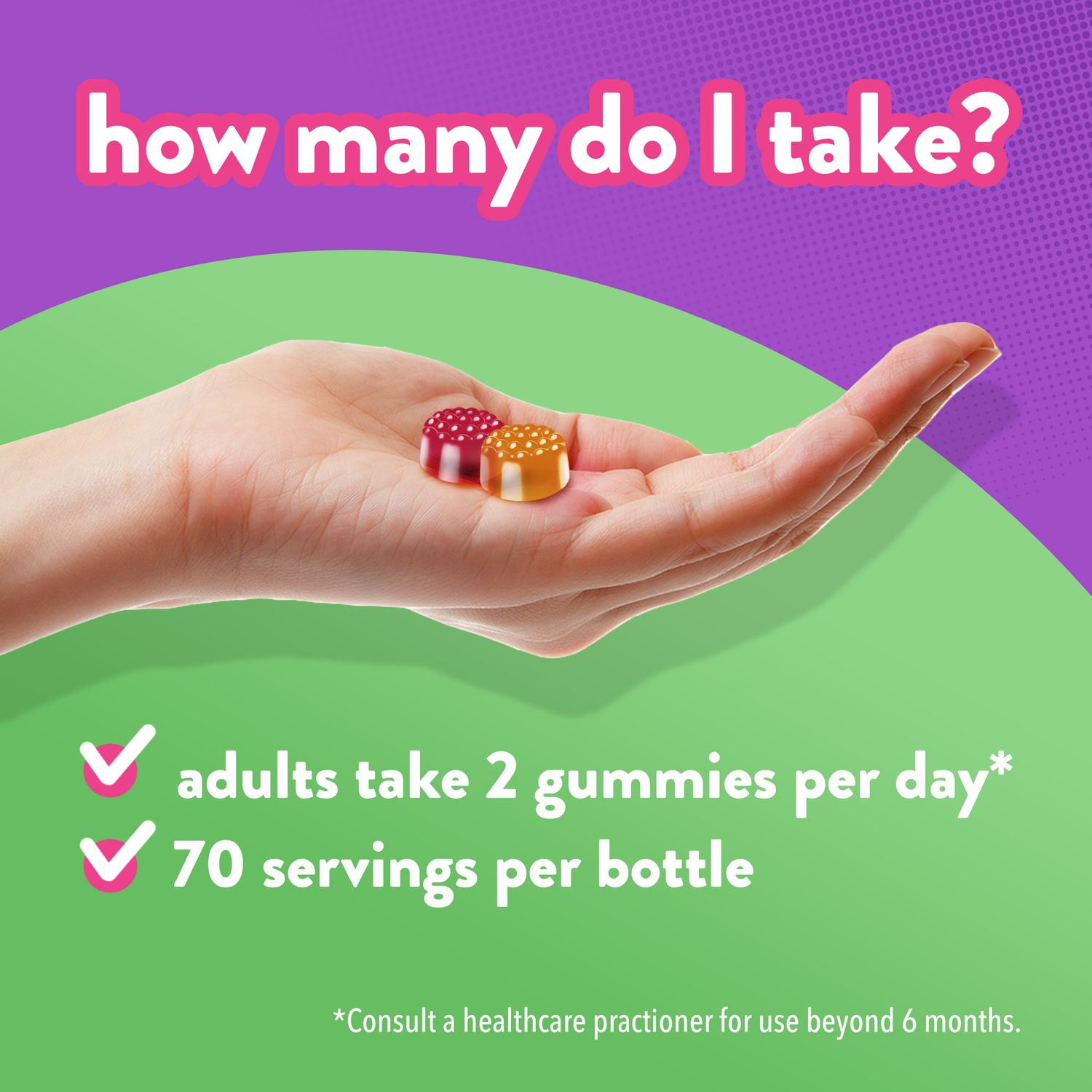 Vitamines gélifiées Vitafusion MultiVites pour adultes 150 gélifiés, saveur naturelle