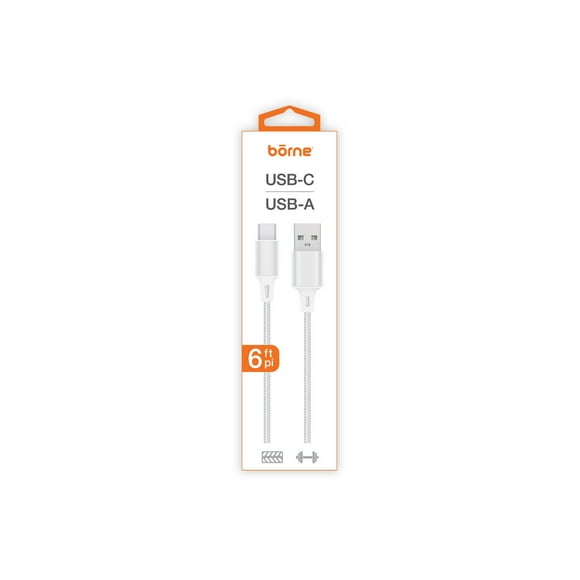 6FT USB-C TO USB-A CABLE - WHITE