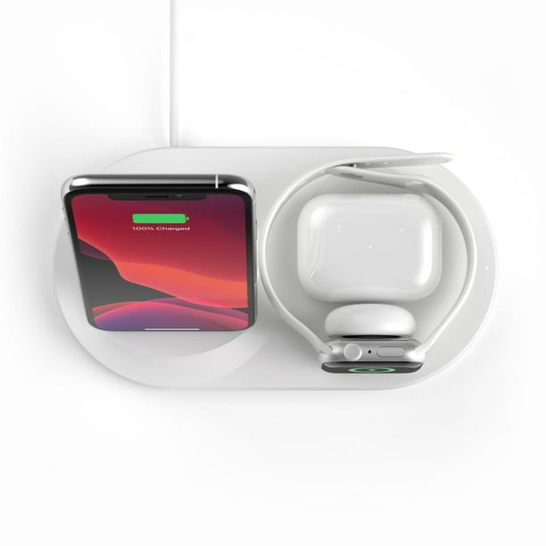 Belkin Chargeur sans fil 3-en-1 Station de charge 7,5 W pour iPhone Apple  Watch et AirPods Noir
