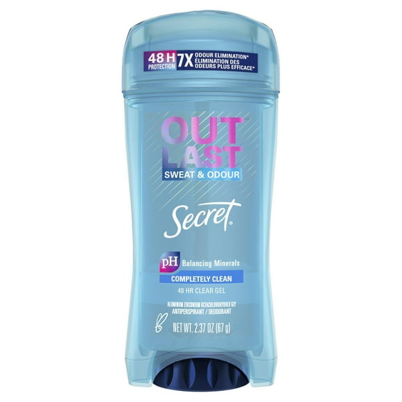 Secret Outlast Sweat & Odor Clear Gel Women's Antiperspirant Deodorant, Completely Clean Scent, 73 grams