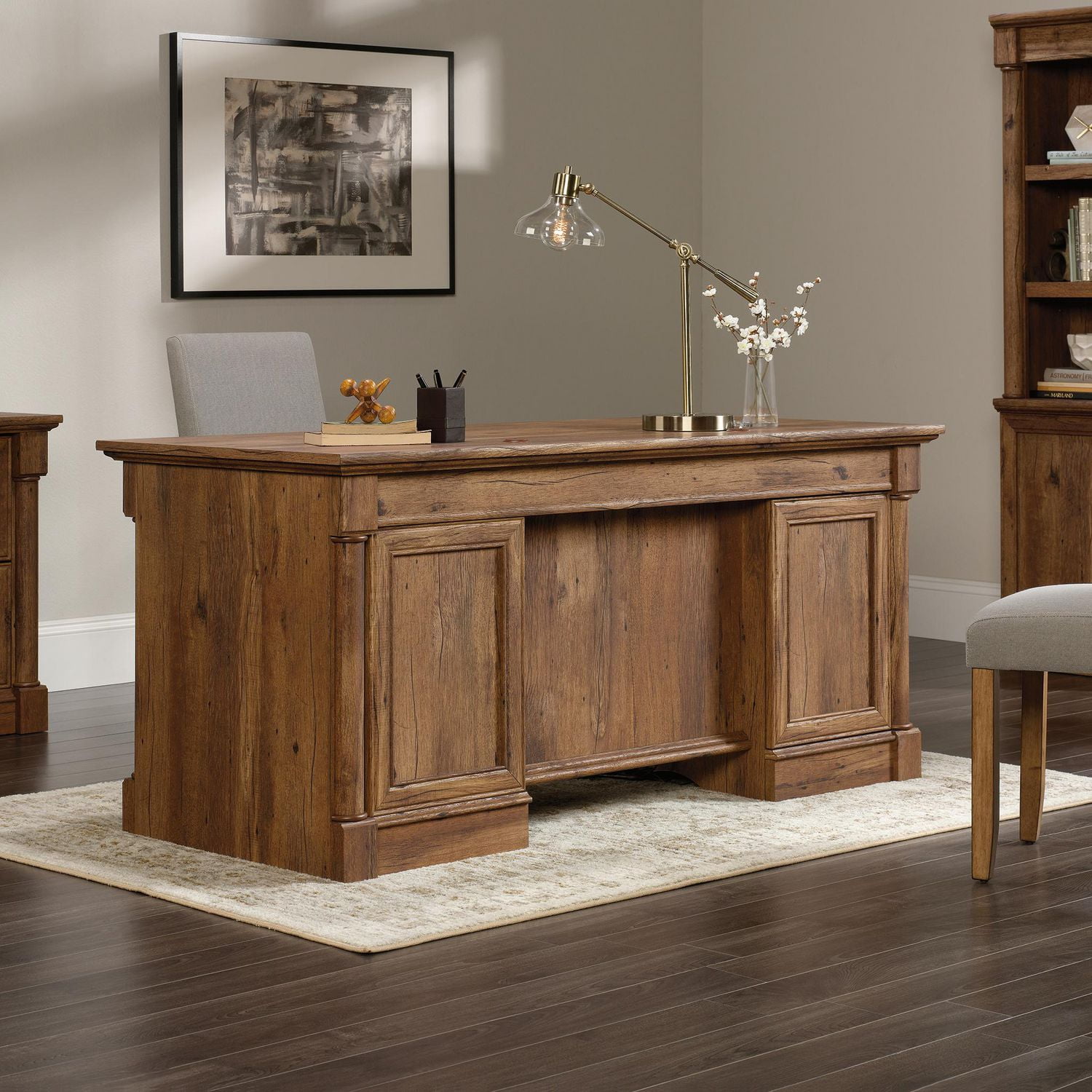 Sauder vintage deals oak computer desk