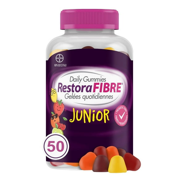 RestoraFIBRE Junior Daily Prebiotic Fibre Gummies for Kids – Naturally Sourced Fibre, Promotes Regularity and a Healthy Digestive System