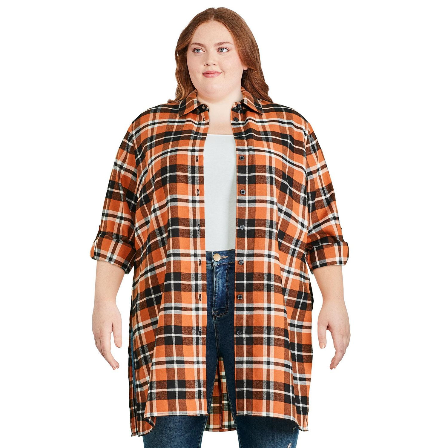 Chemise tunique à carreaux George Plus pour femmes