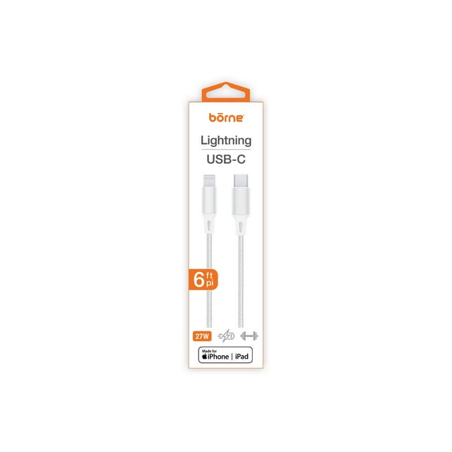 6FT LIGHTNING TO USB-C 27W CABLE - WHITE