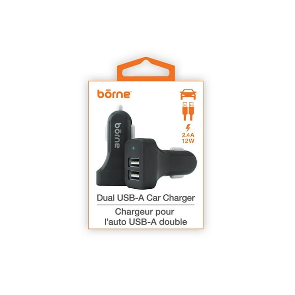 CAR CHARGER DUAL USB-A - BLACK