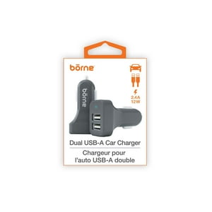 Chargeur de voiture Dual Usb-a - gris
