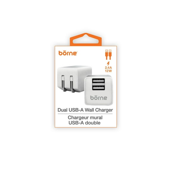 WALL CHARGER DUAL USB-A - WHITE