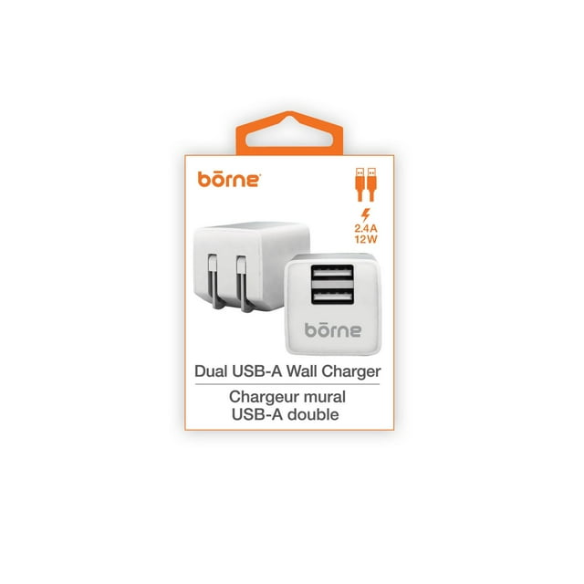 WALL CHARGER DUAL USB-A - WHITE