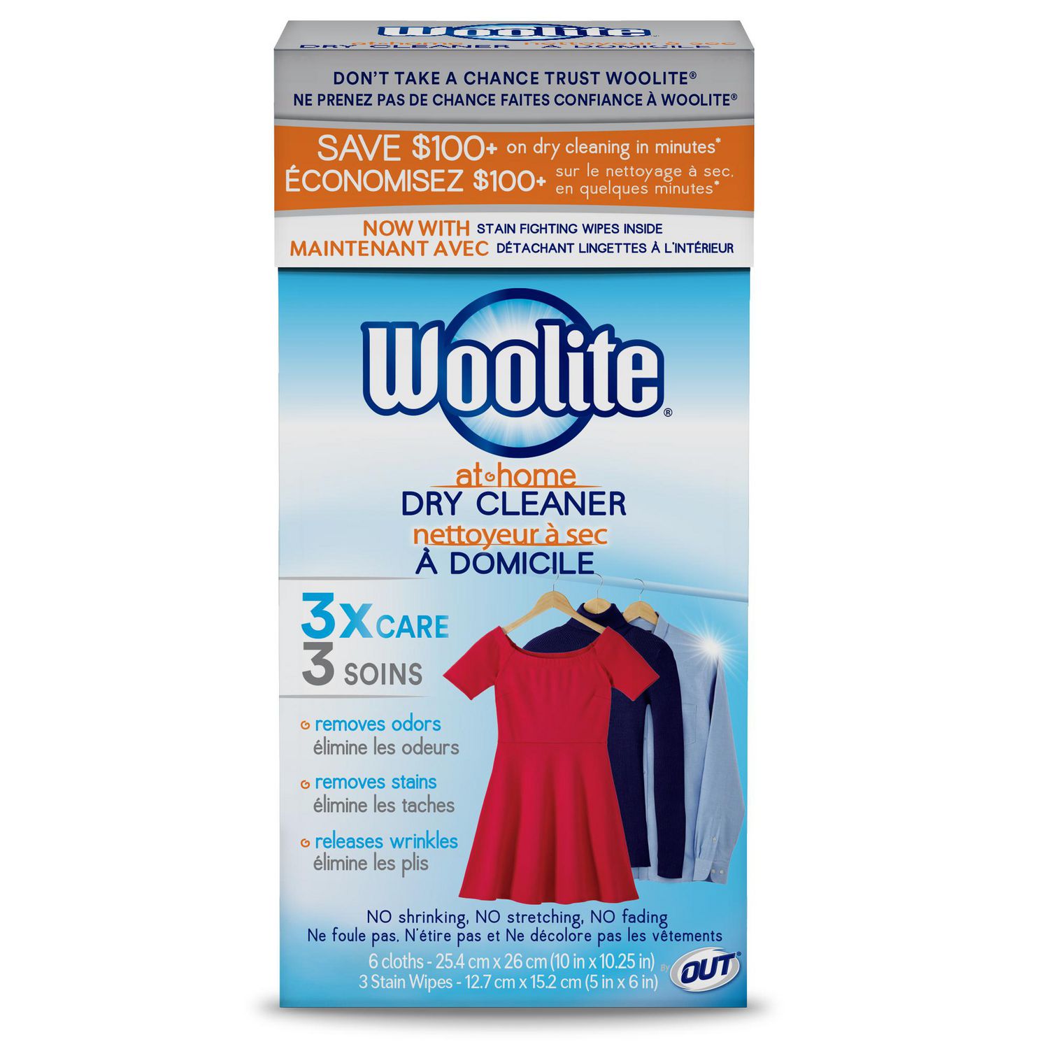 4 Woolite At-Home Dry Cleaner Cleaning Cloths NWOB Clean and Freshen 