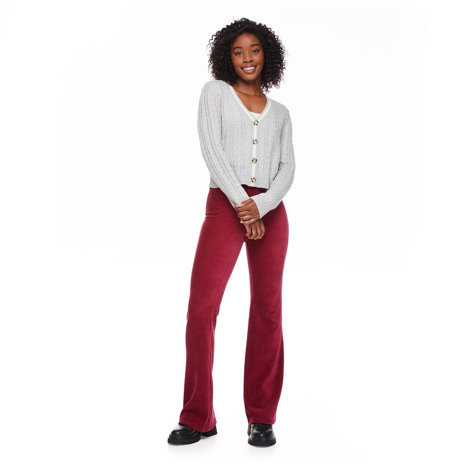 No Boundaries Women's Flare Leg Corduroy Pant