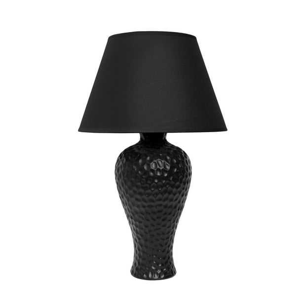 Lampe de table en céramique à motifs simples et texturés en stuc incurvé