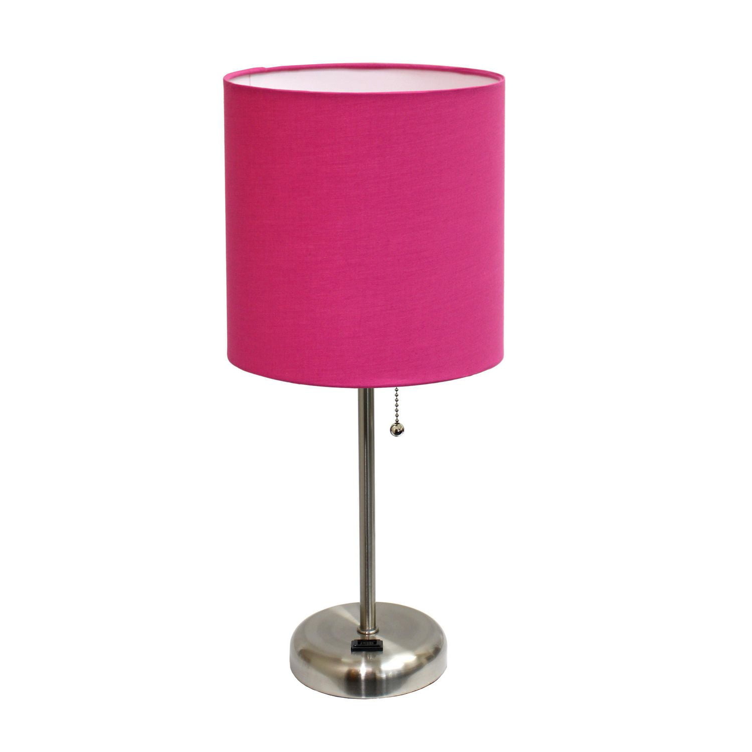 LimeLights Stick Lamp with Charging Outlet and Fabric Shade Walmart
