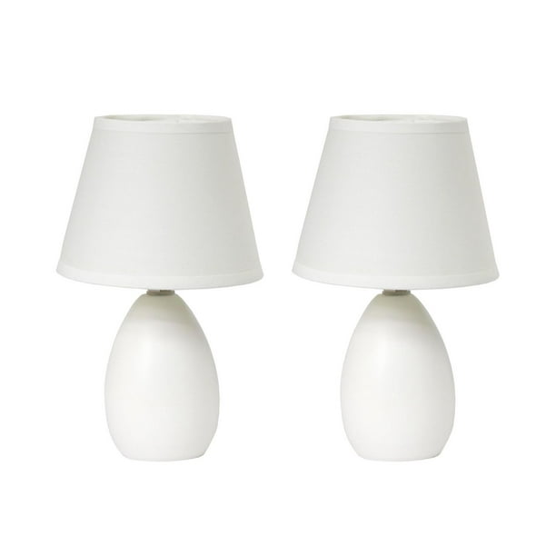 Simple Conceptions Mini Oeuf Ovale Lampe de Table en Céramique 2 paquets