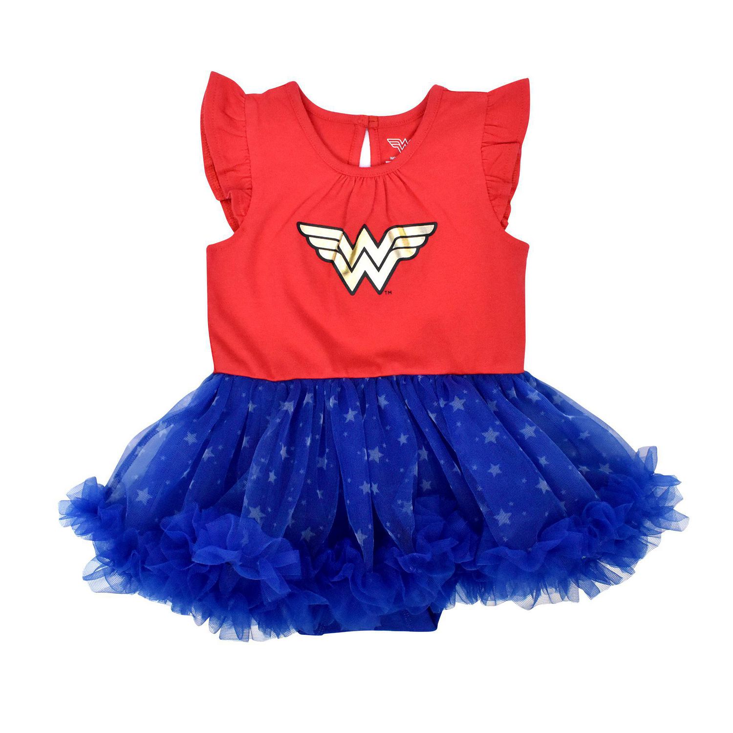 Wonder Woman robe tutu pour filles avec manches courtes volants
