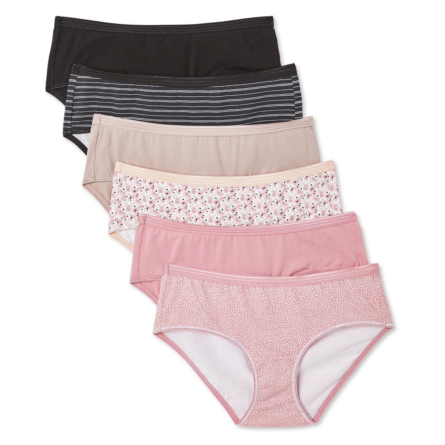 Lot de 6 paires culottes à taille basse George pour femmes