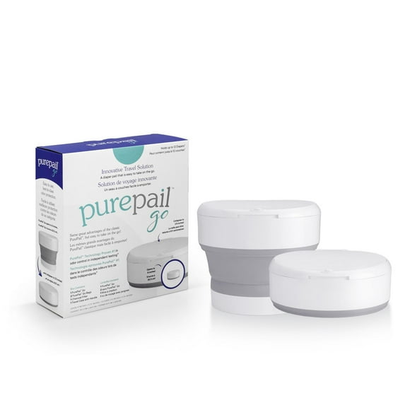 PurePail Go Travel Diaper Pail, White