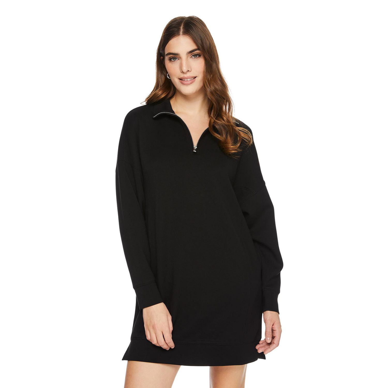 Robe en tricot doux à fermeture éclair 1/4 George pour femmes Tailles