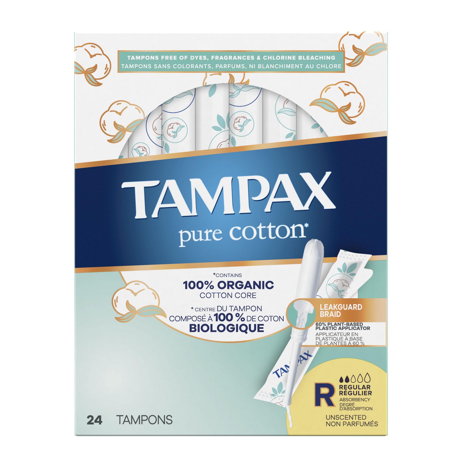 Tampax Tampons hygiéniques avec applicateur flux regulier, 18 pièces