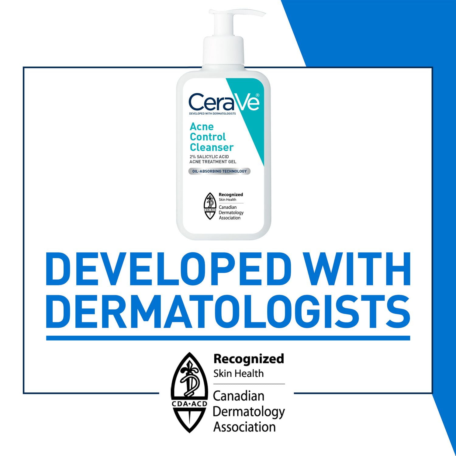 CeraVe Acne Control Cleanser | 2% Salicylic Acid Face Wash with Purifying Clay for Oily Skin and Blackheads | Fragrance-Free, Paraben-Free & Non-Comedogenic | 473 mL, Formulated to help clear acne