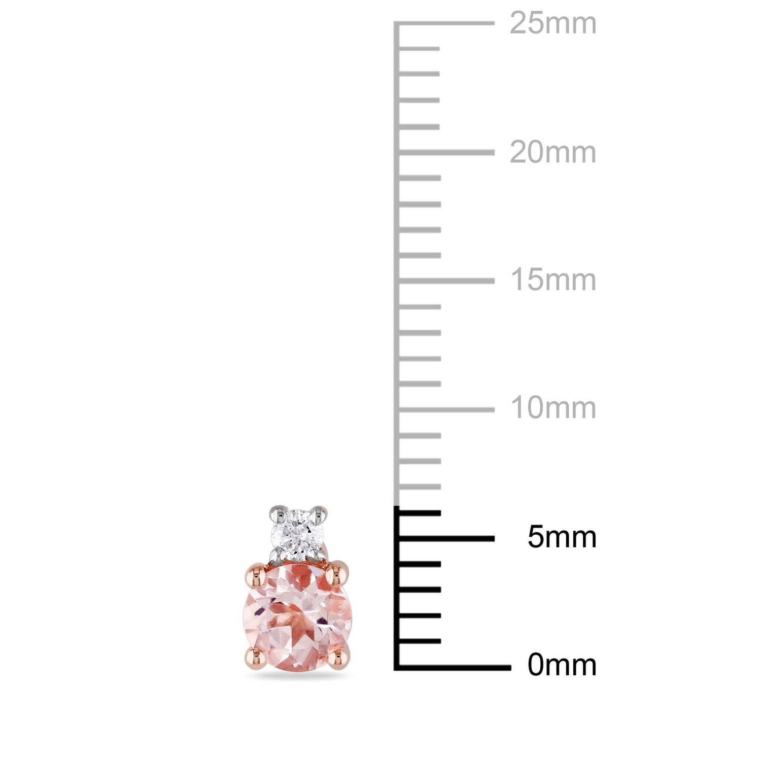 Tangelo 0.75 Carat T.G.W. Morganite and Diamond-Accent 10 K Rose Gold Stud Earrings