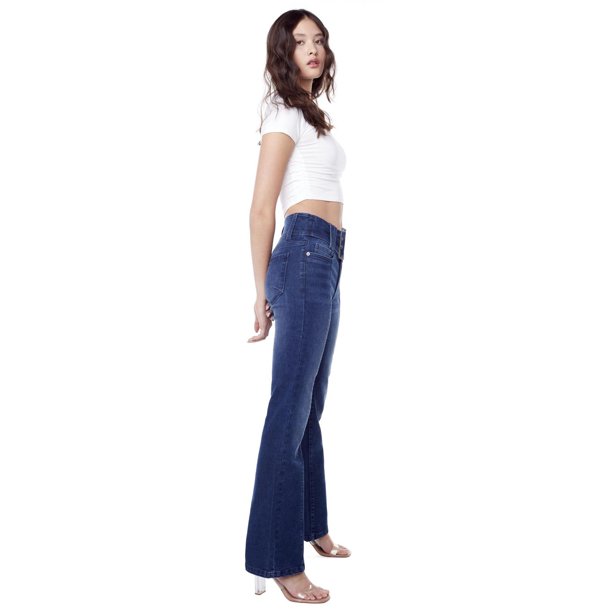 Jeaniologie ™ femme' pantalon mi-haut à jambe évasée, coupe et