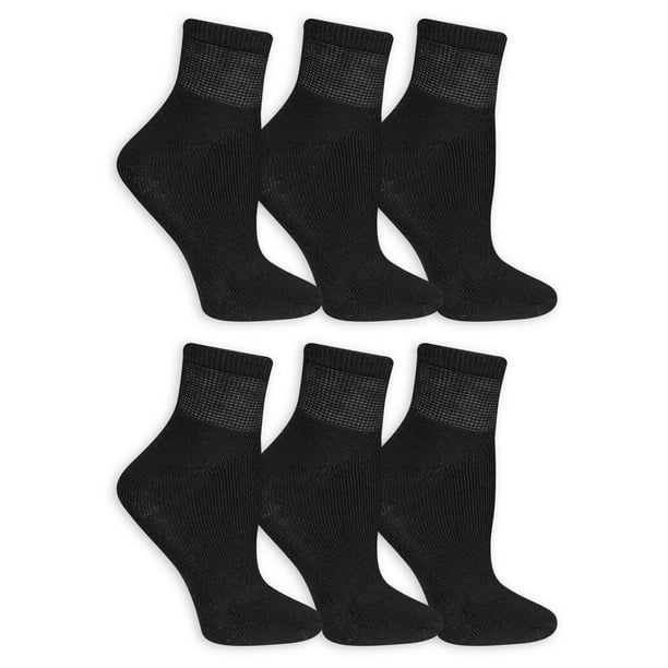 Fruit of the Loom Ladies Ankle Socks - 6 Pairs, Available in sizes 4-10 ...