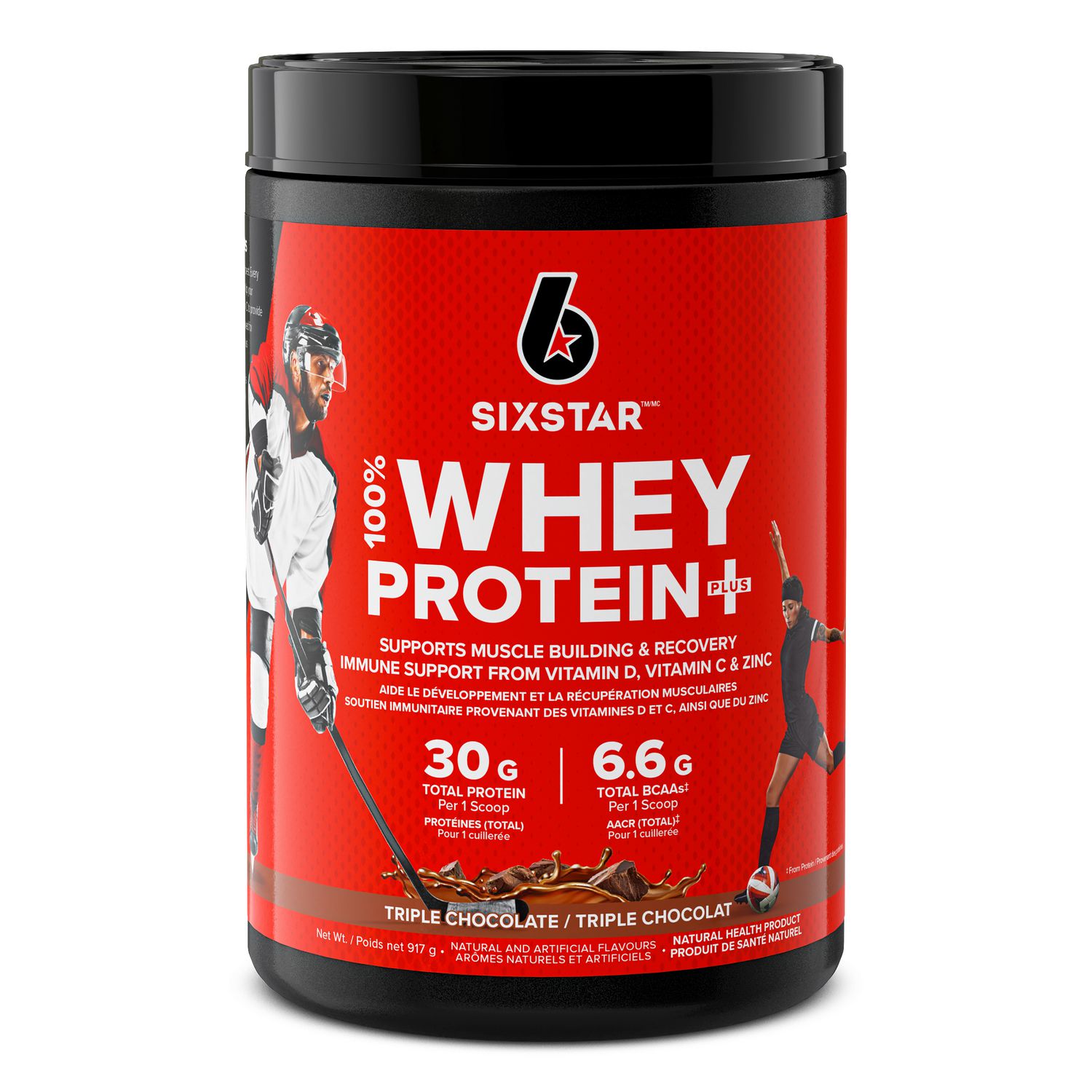 Six Star 100% Whey Protein Plus, Whey Protein Powder, Whey Protein Isolate & Peptides, Lean Protein Powder for Muscle Gain, Whey Isolate Protein Shake, Chocolate, 2 lbs