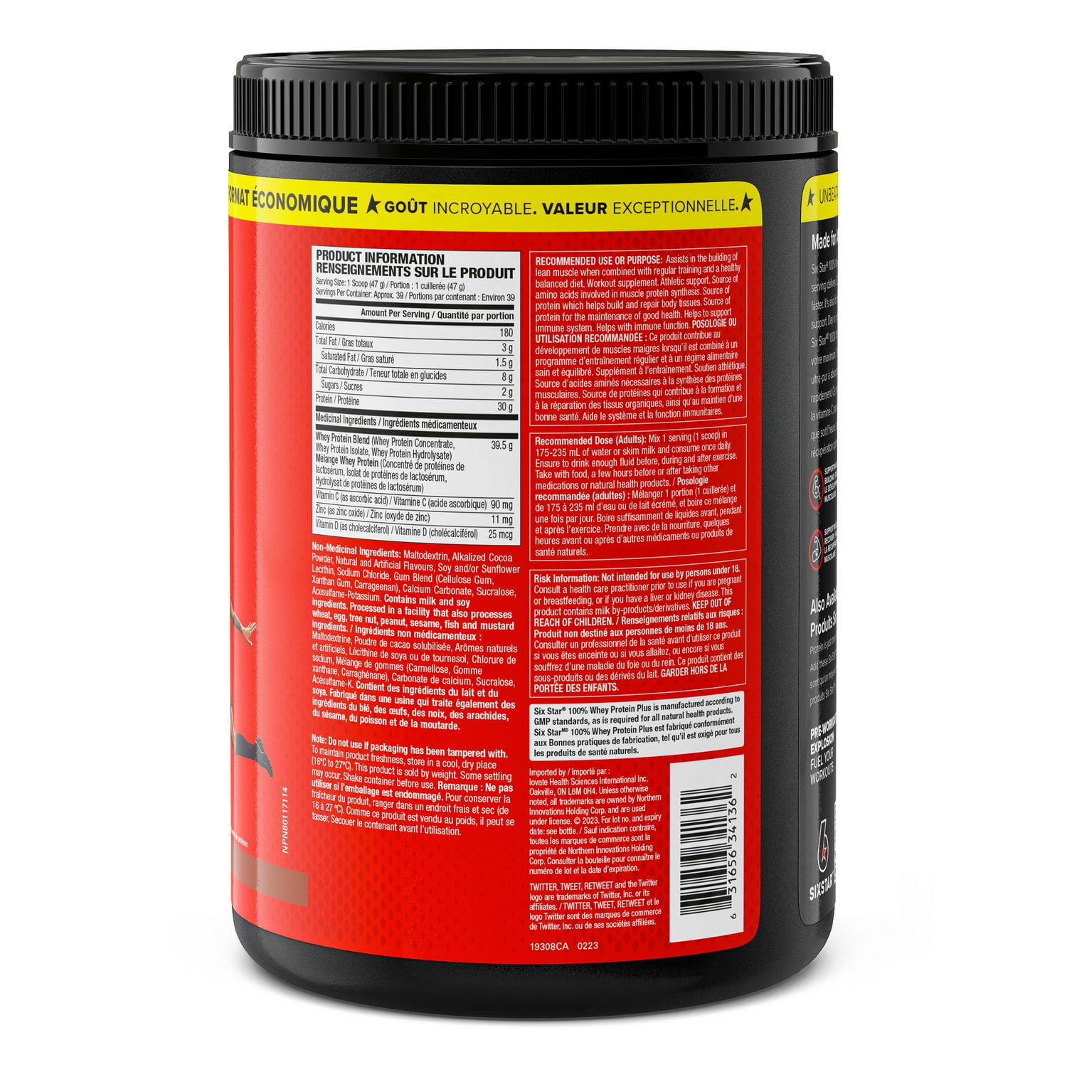 Six Star 100% Whey Protein Plus, Whey Protein Powder, Whey Protein Isolate  & Peptides, Lean Protein Powder for Muscle Gain, Whey Isolate Protein Shake,  Triple Chocolate, 4 lbs, 1.8 kg 