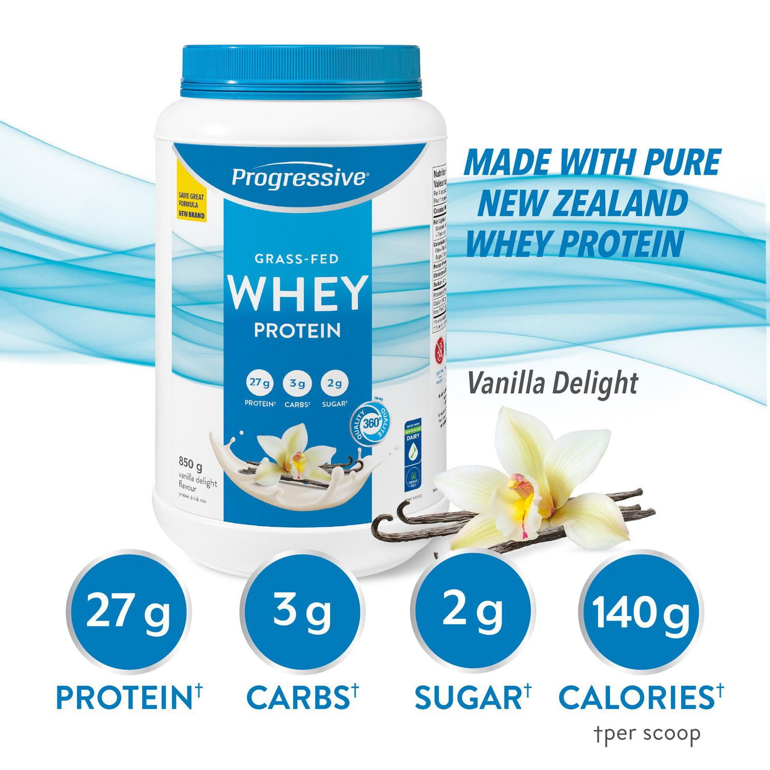 Progressive Grass Fed Whey Protein Vanilla Delight 850 g
