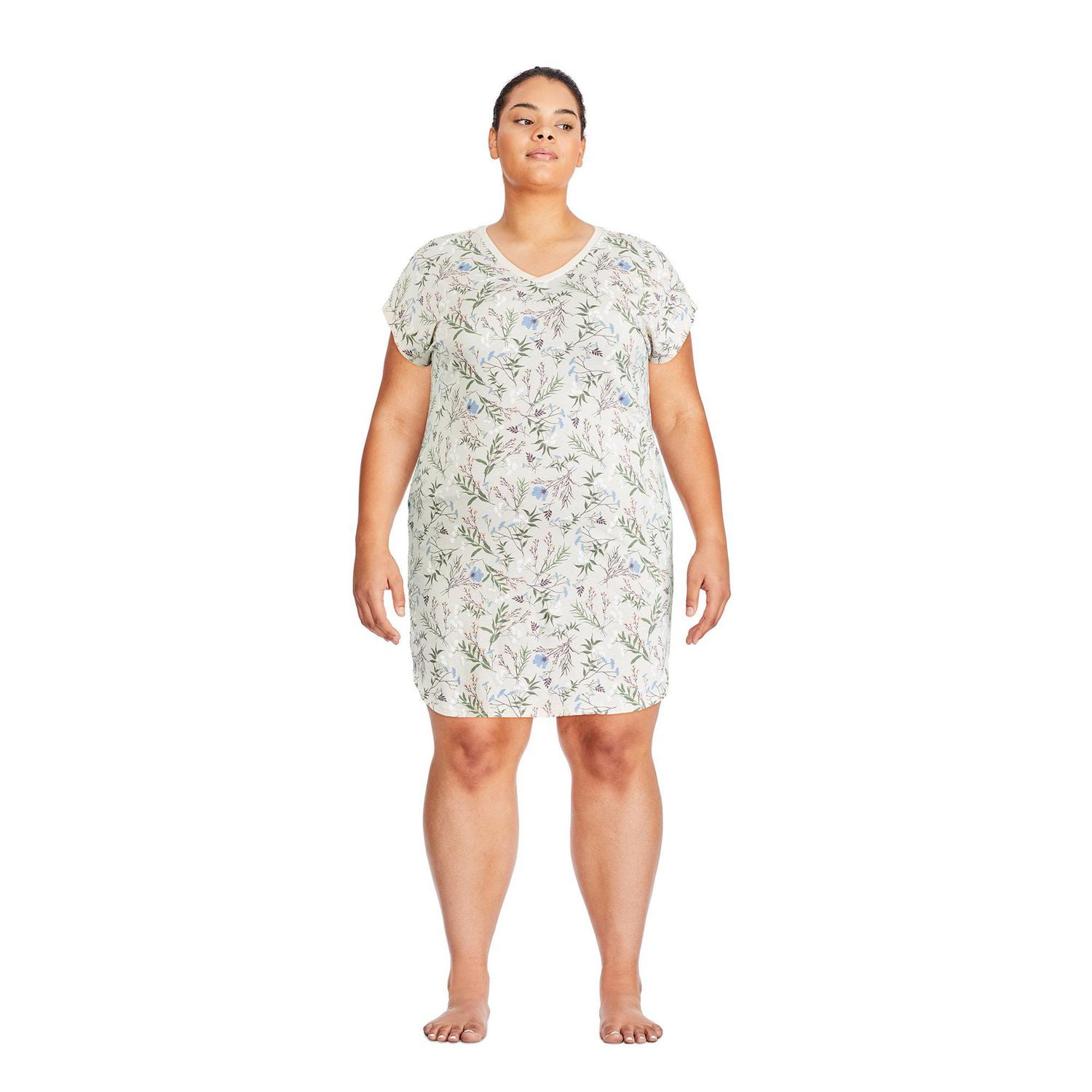 Chemise de nuit avec encolure en V George Plus pour femmes