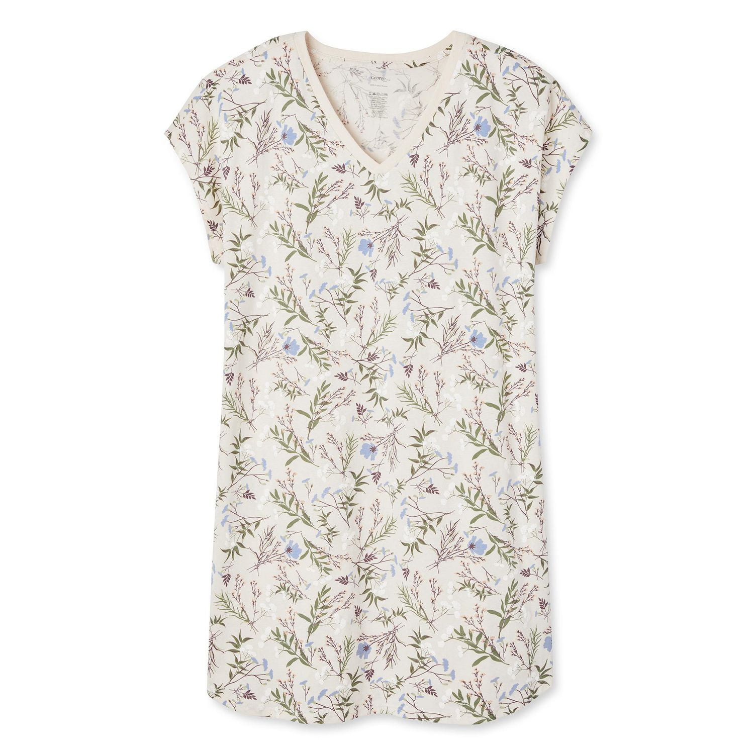 Chemise de nuit avec encolure en V George Plus pour femmes