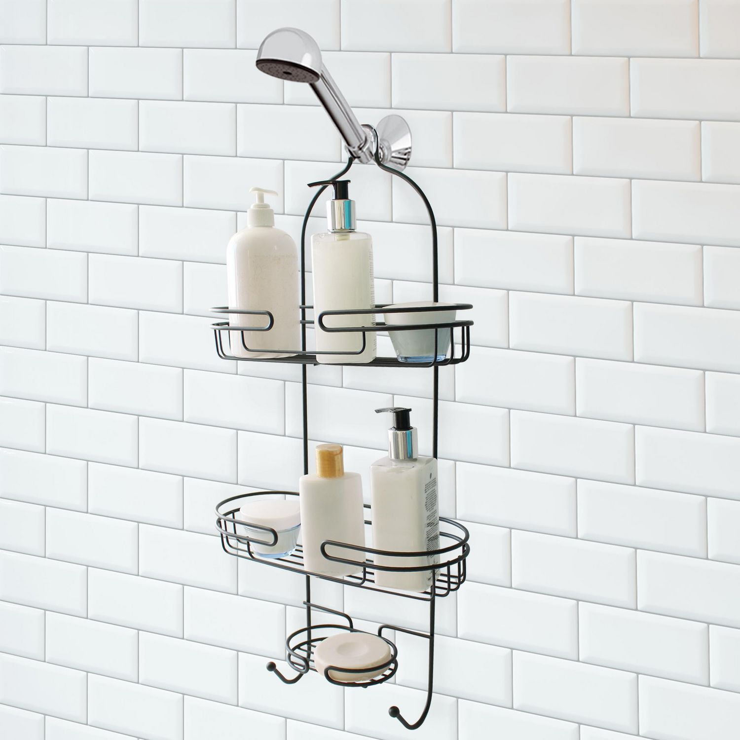 Shower shampoo rack bathroom holder wall soap mounted basket simple homesfeed bath shelf materia alluminum